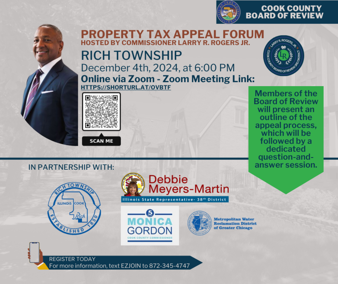 Property Tax Appeal Forum for Rich Township Hosted by Commissioner ...