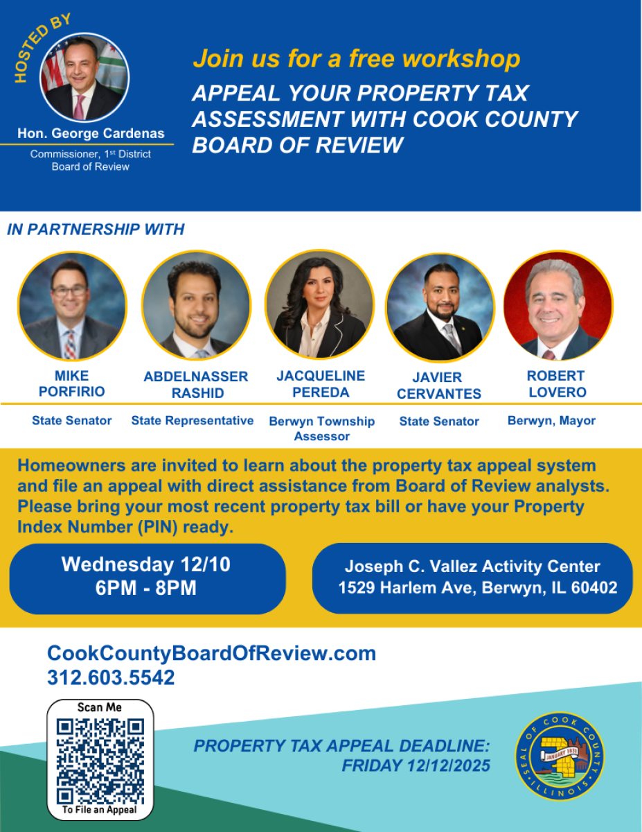 State Rep Rashid Berwyn Township Outreach with Commissioner George Cardenas, State ...